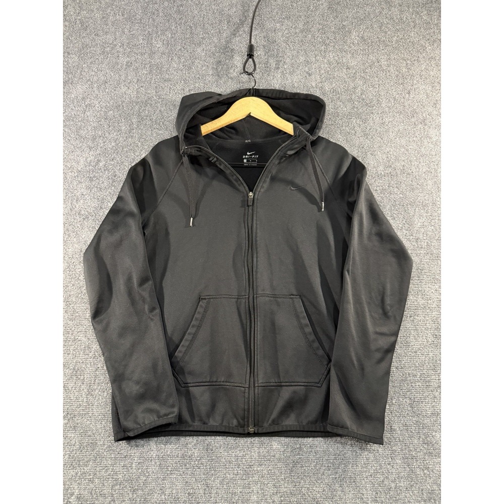 Nike Dri-FIT Full Zip Hooded Hoodie Black Mens Size Medium